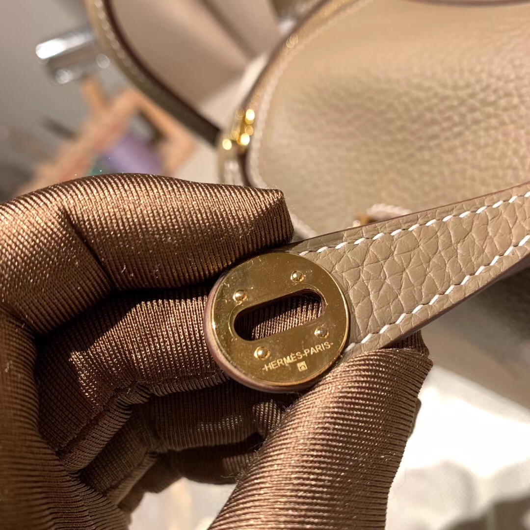 에르메스 미니 린디백19 그리스메이어 금장 끌레망스 가죽